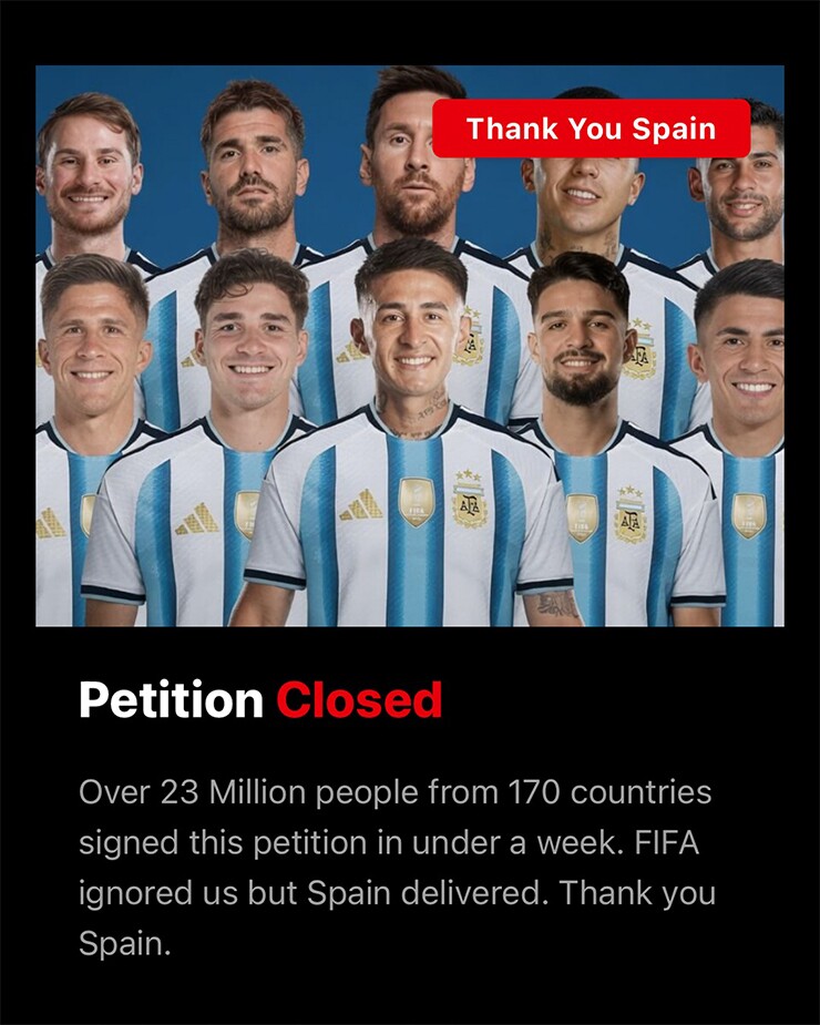 Đơn kiến nghị cấm Argentina suýt trở thành bản kiến nghị có nhiều chữ ký nhất lịch sử thế giới