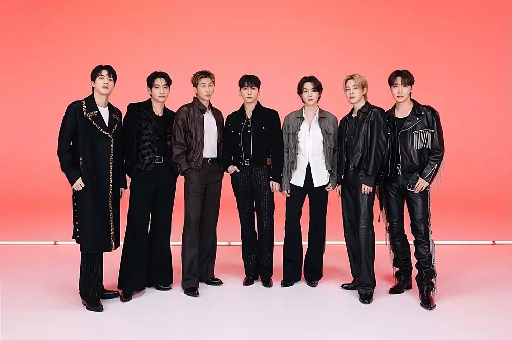 Các thành viên nhóm BTS. Từ trái qua: Jin, V, RM, Jungkook, Suga, Jimin và J-Hope. Ảnh: Instagram Bighit Music