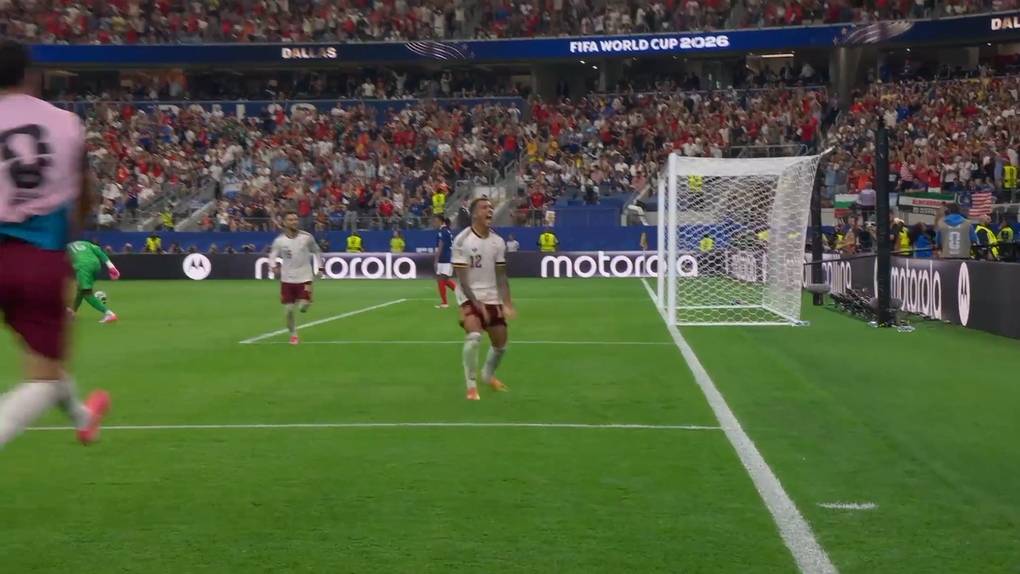 Pha ăn mừng của Pedro Porro sau khi ghi bàn trong trận Pháp – Tây Ban Nha ở bán kết World Cup 2026 trên sân Dallas, Texas, Mỹ ngày 14/7/2026. Ảnh chụp màn hình