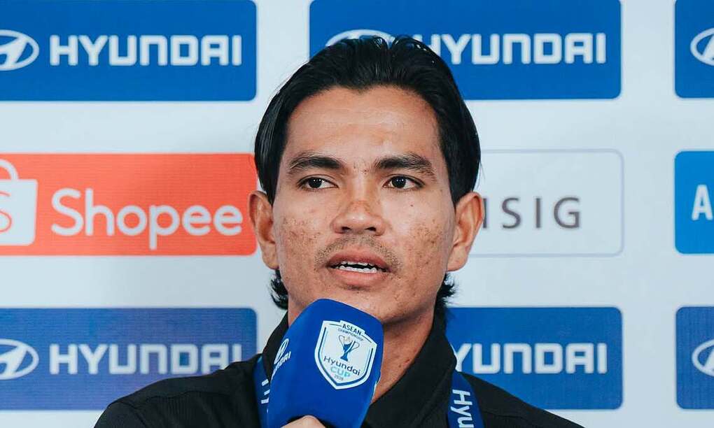 Thủ môn Hul Kim Huy trong họp báo ở Bogor, Indonesia ngày 26/7/2026. Ảnh: FFC