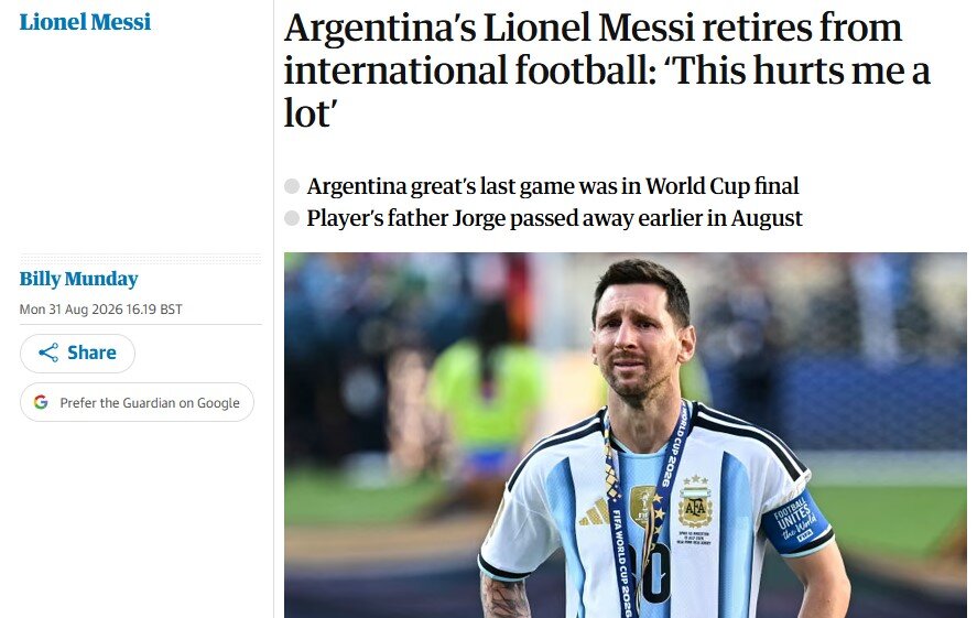 Tờ The Guardian dành một bài viết dài về Messi