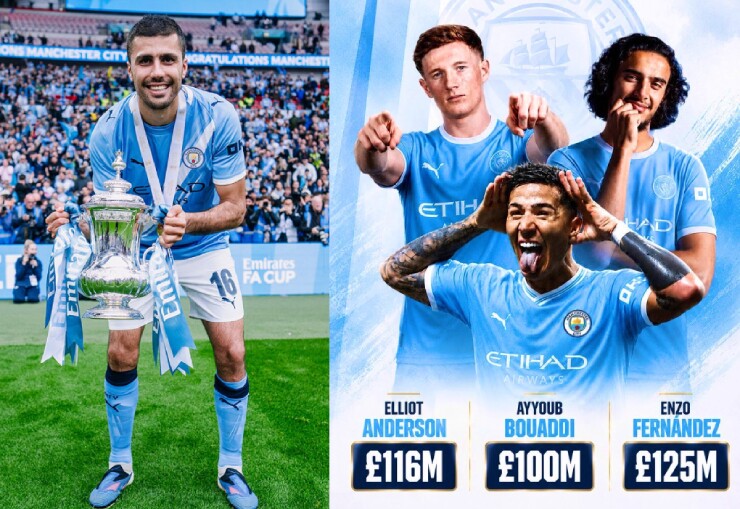 Hơn 300 triệu bảng được Man City đầu tư để nâng cấp tuyến giữa sau khi chia tay Rodri