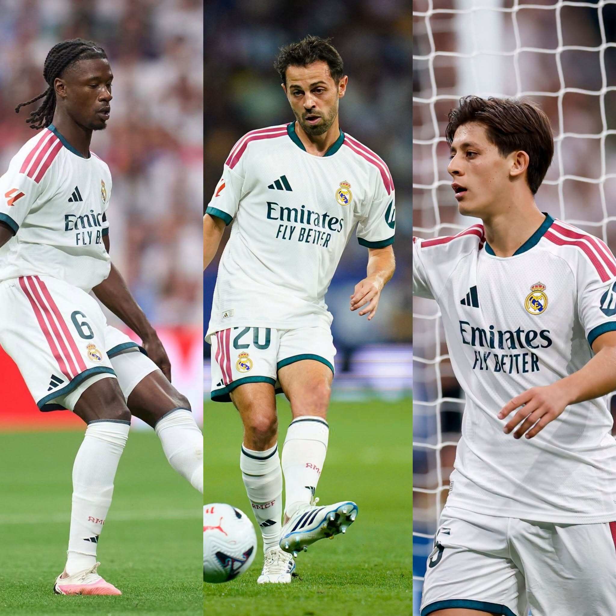 Bộ ba Camavinga, Silva và Guler (từ trái sang) sẽ không thể tham dự trận đấu với Inter Milan