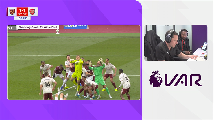 Bàn gỡ hòa của West Ham không được công nhận vì VAR xác định Pablo lỗi với David Raya