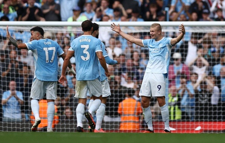 Man City đang có thành tích toàn thắng hoàn hảo sau 5 vòng đầu ở Ngoại hạng Anh mùa này