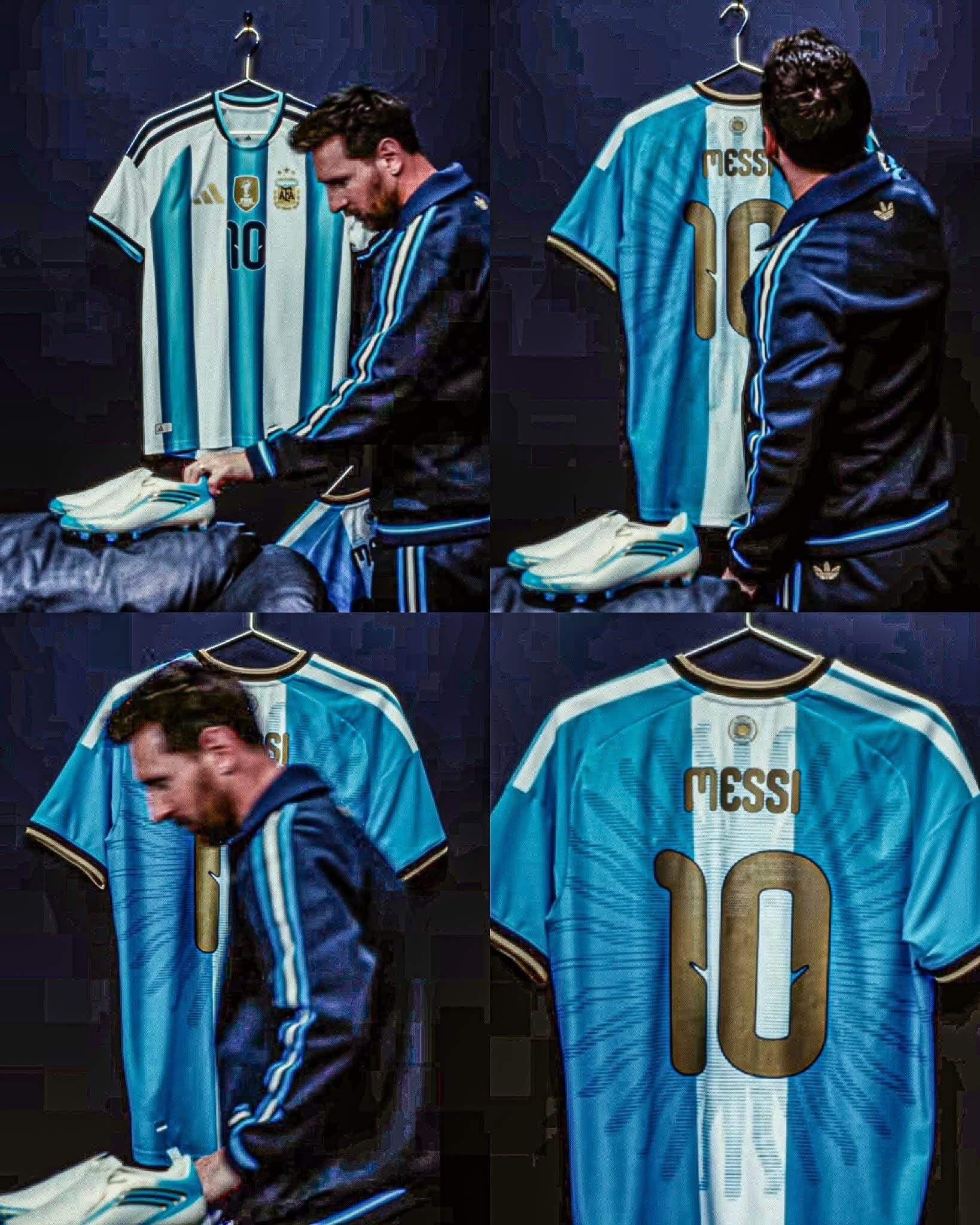 Messi giới thiệu chiếc áo trong trận đấu cuối cùng với ĐT Argentina