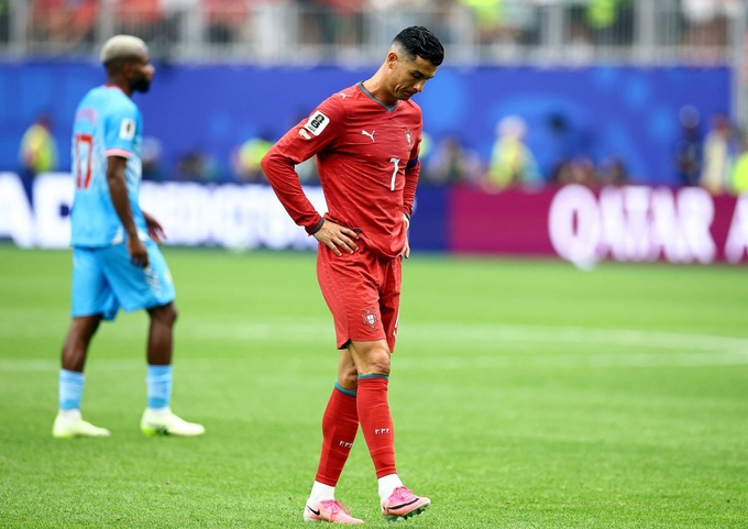 Ronaldo gây thất vọng trong trận ra quân World Cup 2026, Bồ Đào Nha 1-1 CHDC Congo, trên sân NRG, ở Houston, Mỹ tối 17/6. Ảnh: Reuters