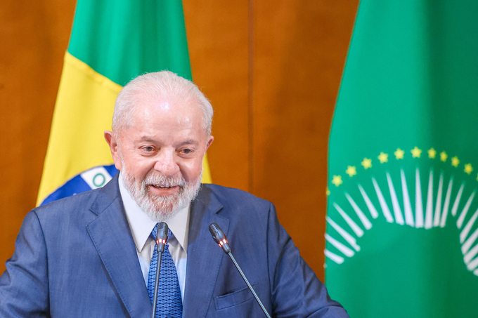 Tổng thống Brazil Luiz Inacio Lula da Silva phát biểu tại Addis Ababa, Ethiopia ngày 18/2/2024. Ảnh: AFP