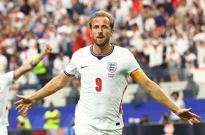 Harry Kane mừng bàn trong trận Anh thắng Croatia ở lượt đầu bảng L World Cup 2026 trên sân AT&T, Arlington, Texas, Mỹ ngày 17/6/2026. Ảnh: Reuters