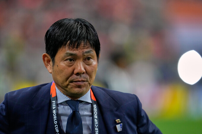 HLV Nhật Bản Hajime Moriyasu trong trận hòa Hà Lan 2-2 ở lượt ra quân bảng F World Cup 2026 trên sân Dallas ở Mỹ, ngày 14/6/2026. Ảnh: AP