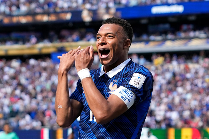 Kylian Mbappe ăn mừng bàn thắng trong trận Pháp – Senegal trên sân MetLife, New Jersey, Mỹ ngày 16/6/2026. Ảnh: AP
