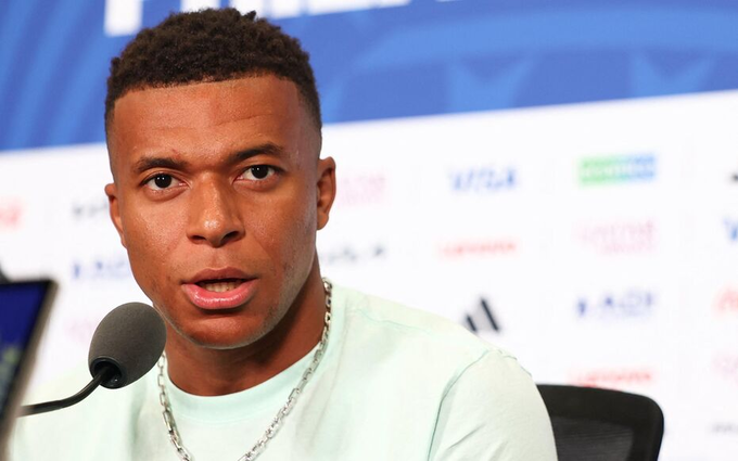 Kylian Mbappe trong buổi họp báo trước trận Pháp – Iraq ở sân Lincoln Financial Field, Philadelphia, Mỹ ngày 21/6/2026. Ảnh: AFP