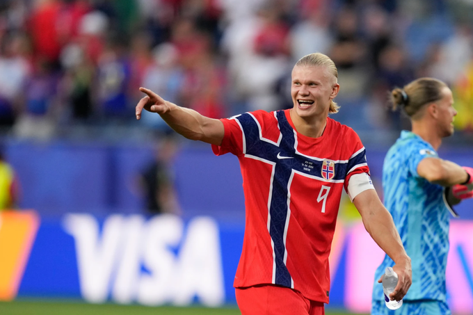 Erling Haaland vui mừng sau trận Na Uy thắng Iraq 4-1 ở lượt đầu bảng I World Cup 2026 ở Foxborough, Massachusetts, gần Boston, Mỹ ngày 16/6/2026. Ảnh: AP