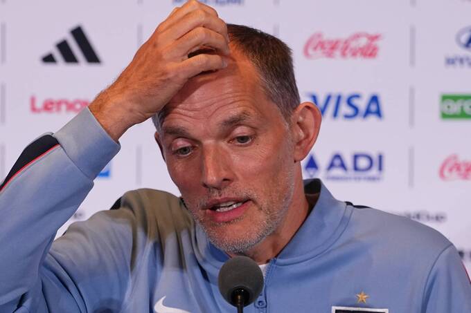HLV Tuchel trả lời phỏng vấn trước trận Anh - Ghana, ở bảng L World Cup 2026, tại Foxborough, Mỹ hôm 22/6. Ảnh: AP