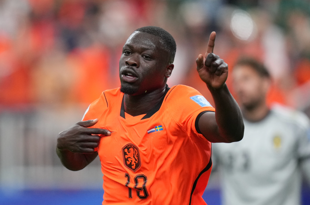 Brian Brobbey mừng bàn trong trận Hà Lan thắng Thụy Điển 5-1 ở lượt hai bảng F World Cup 2026 trên sân NRG, Houston, Texas, Mỹ ngày 20/6/2026. Ảnh: AP