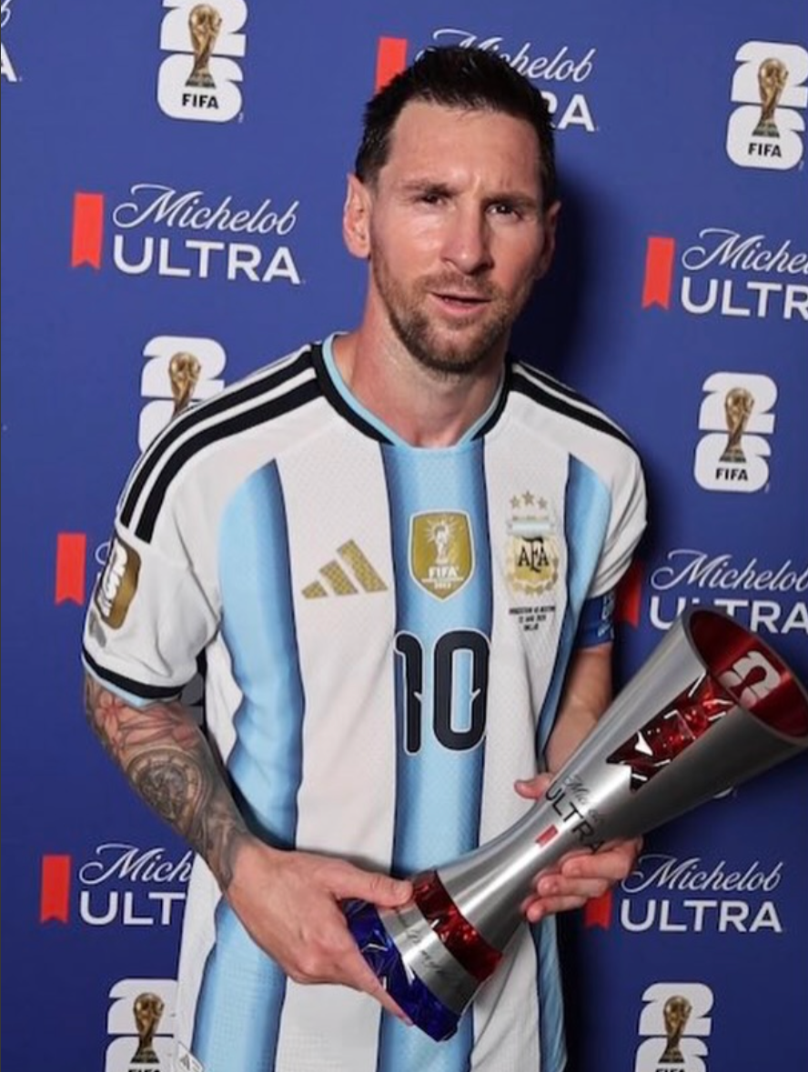 Messi nhận giải Cầu thủ hay nhất trận Argentina thắng Áo 2-0 ở World Cup 2026 trên sân AT&T, Arlington, Texas, Mỹ hôm 22/6/2026. Ảnh: chụp màn hình