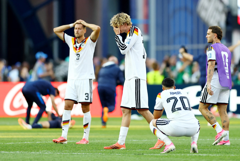 Các cầu thủ Đức thất vọng sau khi thua Paraguay ở loạt luân lưu vòng 1/16 World Cup 2026 trên sân Gillette, Foxborough, Massachusetts, Mỹ ngày 29/6/2026. Ảnh: Reuters