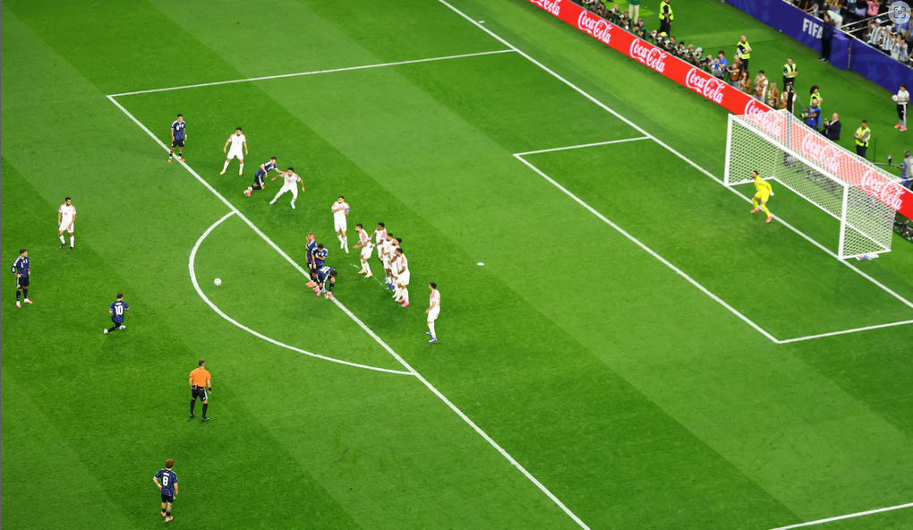 Tình huống Lionel Messi ghi bàn trong trận Jordan – Argentina trên sân Dallas, Arlington, Texas, Mỹ ngày 27/6/2026. Ảnh: Reuters