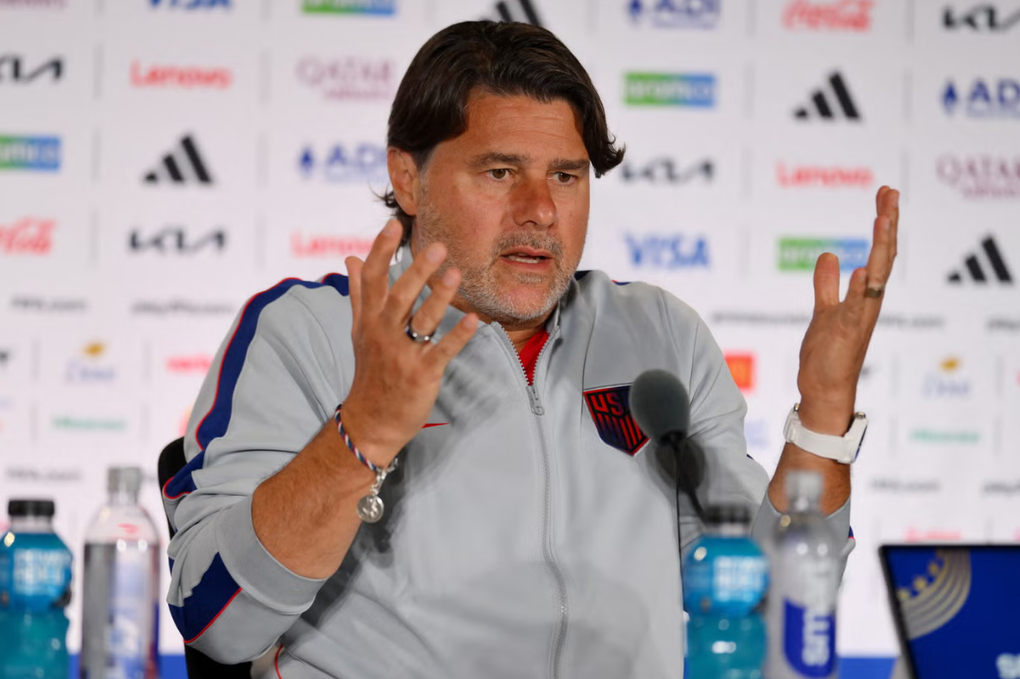 HLV Mauricio Pochettino trong buổi họp báo trước trận. Ảnh: Reuters