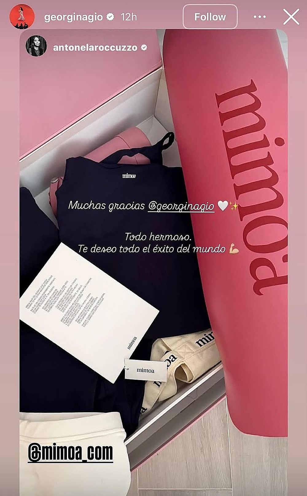 Vợ sắp cưới của Cristiano Ronaldo đăng lại bài cảm ơn của Antonela Roccuzzo. Ảnh: Instagram Georgina Rodríguez
