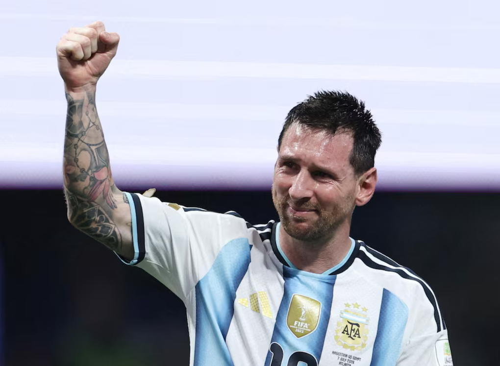 Lionel Messi bật khóc sau trận Argentina thắng Ai Cập 3-2 ở vòng 1/8 World Cup 2026 trên sân Mercedes-Benz, Atlanta, Mỹ ngày 7/7. Ảnh: Reuters