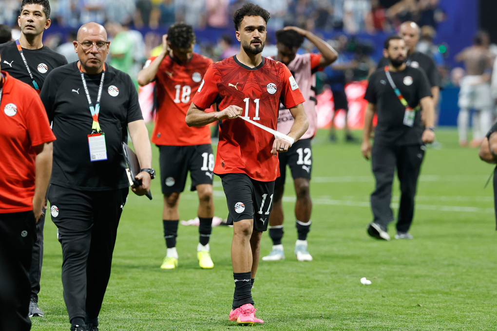 Ziko (số 11) thất vọng sau trận đấu giữa Argentina và Ai Cập ở vòng 1/8 World Cup 2026 trên sân Atlanta, Georgia, Mỹ ngày 7/7/2026. Ảnh: AP