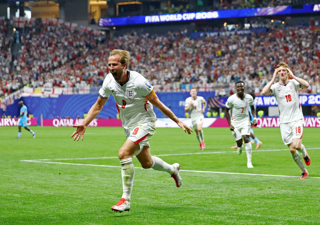 Harry Kane ăn mừng bàn thắng trong trận Anh – CHDC Congo ở vòng 1/16 World Cup 2026 trên sân Atlanta, Mỹ ngày 1/7/2026. Ảnh: Reuters