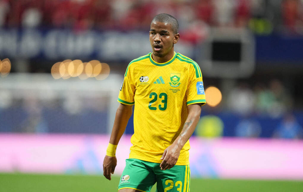 Tiền vệ Jayden Adams của Nam Phi trong trận gặp CH Czech ở bảng A World Cup 2026 trên sân Atlanta, Mỹ ngày 18/6. Ảnh: NurPhoto/AFP