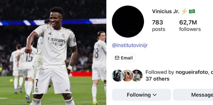 Vinicius có hành động bất thường trên mạng xã hội