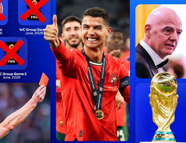 Ronaldo vẫn được thi đấu dù đã nhận thẻ đỏ ở vòng loại