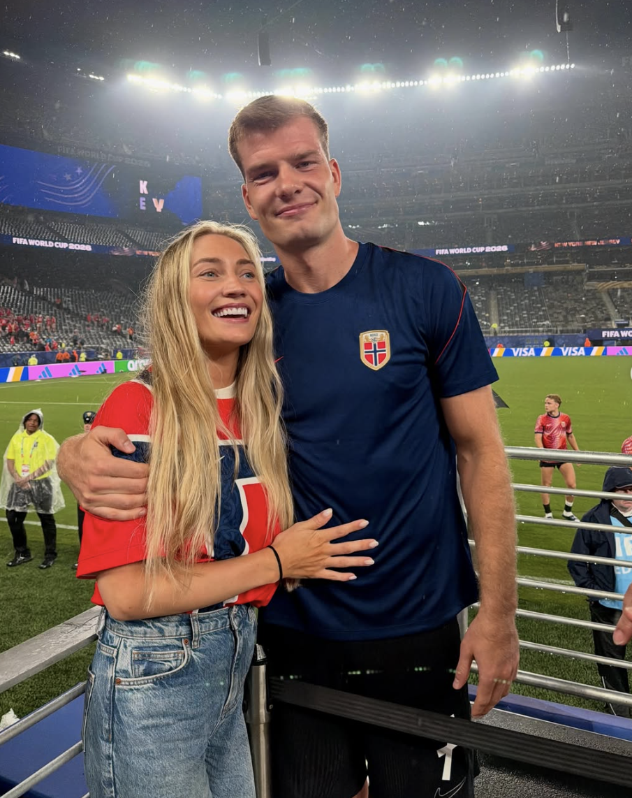 Cầu thủ Alexander Sorloth và bạn gái Lena Selnes. Ảnh: Lena Selnes/Instagram