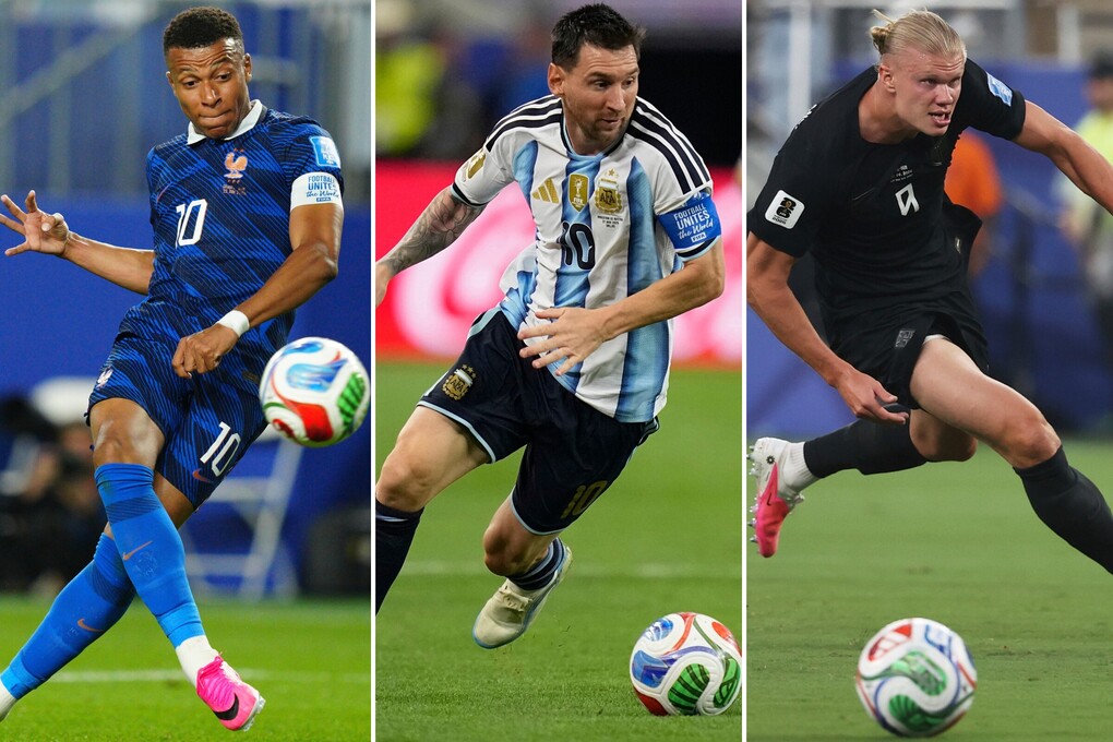 Messi (giữa), Kylian Mbappe (trái) và Erling Haaland là dẫn đầu danh sách ghi bàn tại World Cup 2026 Ảnh: AP