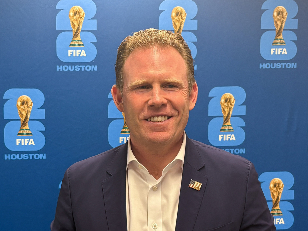 Andrew Giuliani, giám đốc điều hành nhóm đặc trách World Cup của Nhà Trắng tại sự kiện ở Houston, Texas ngày 20/6. Ảnh: Reuters
