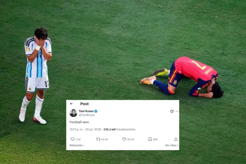 Thông điệp của Toni Kroos trên mạng xã hội X. Ảnh: Marca